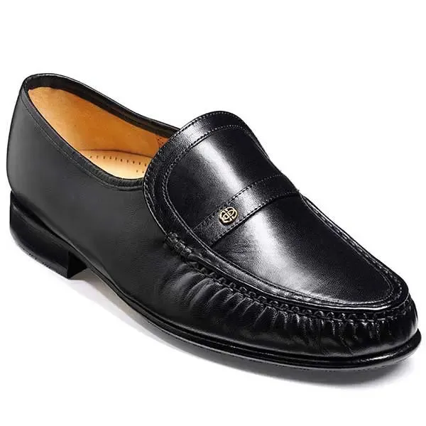 40% OFF BARKER Jefferson Shoes - Mens Moccasins - Black Kid Size: UK 8 & 9