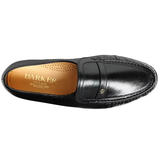 40% OFF BARKER Jefferson Shoes - Mens Moccasins - Black Kid Size: UK 8 & 9