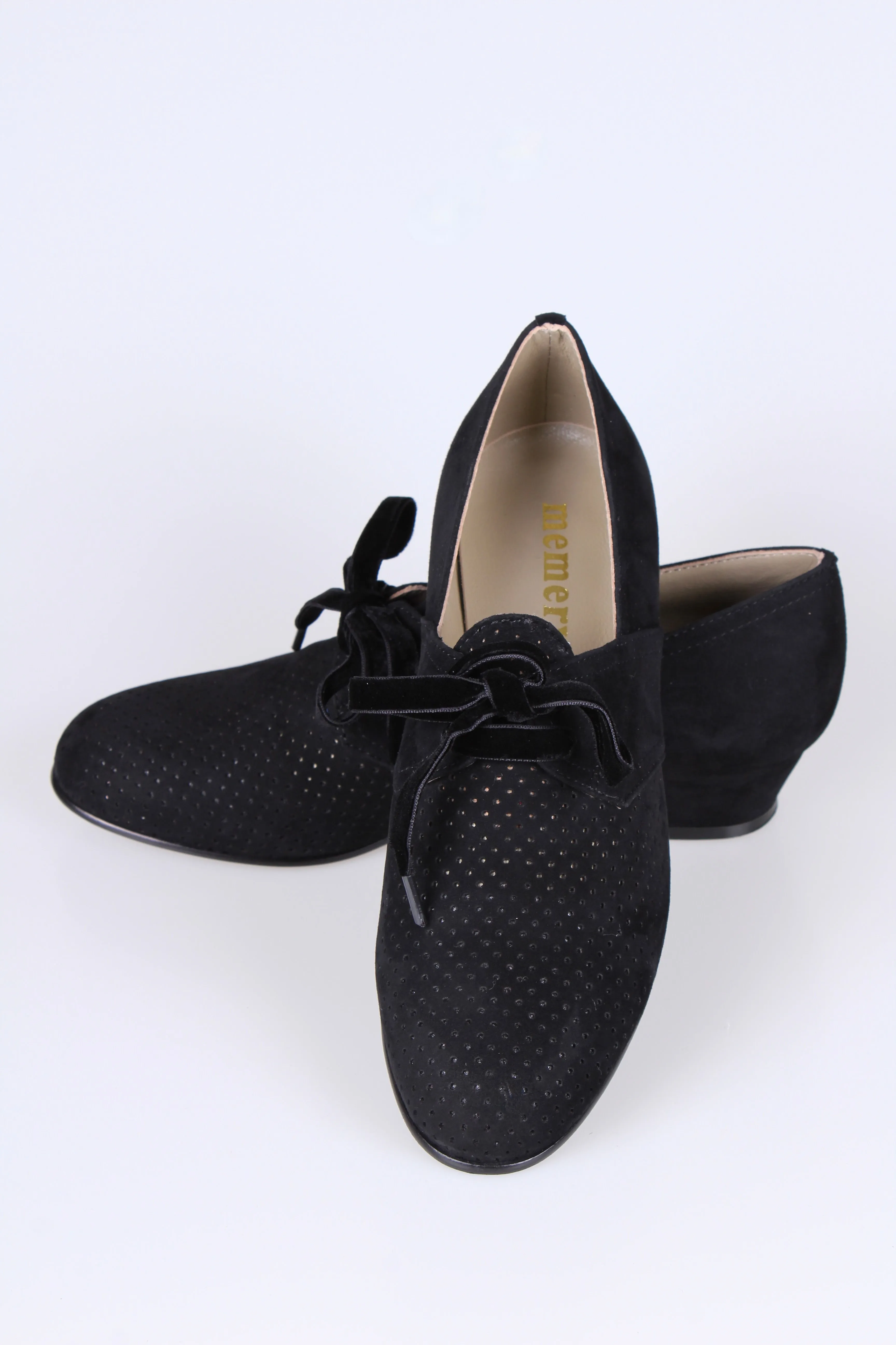 40s Derby shoes  - Low heel- black - Esther