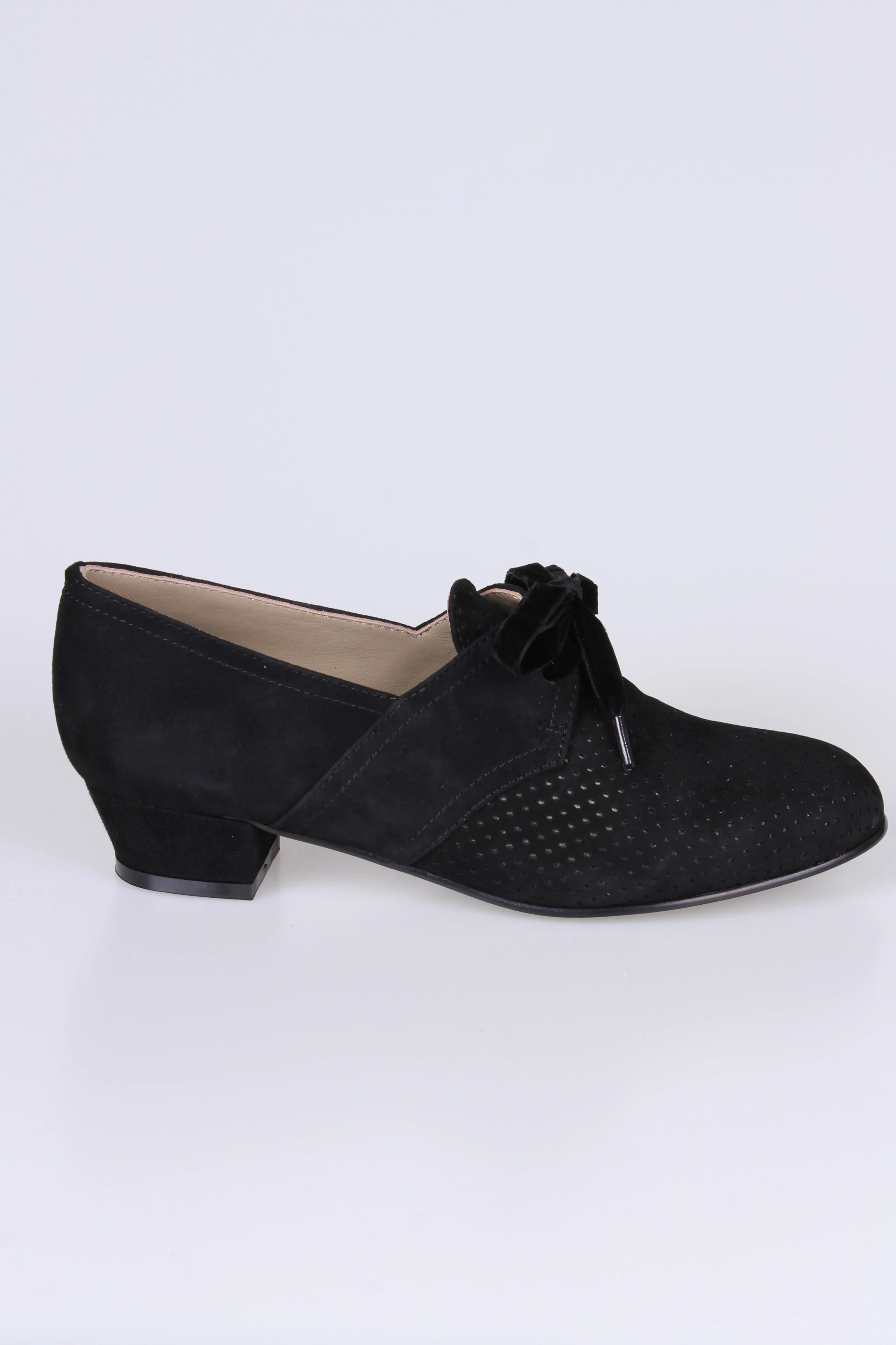40s Derby shoes  - Low heel- black - Esther