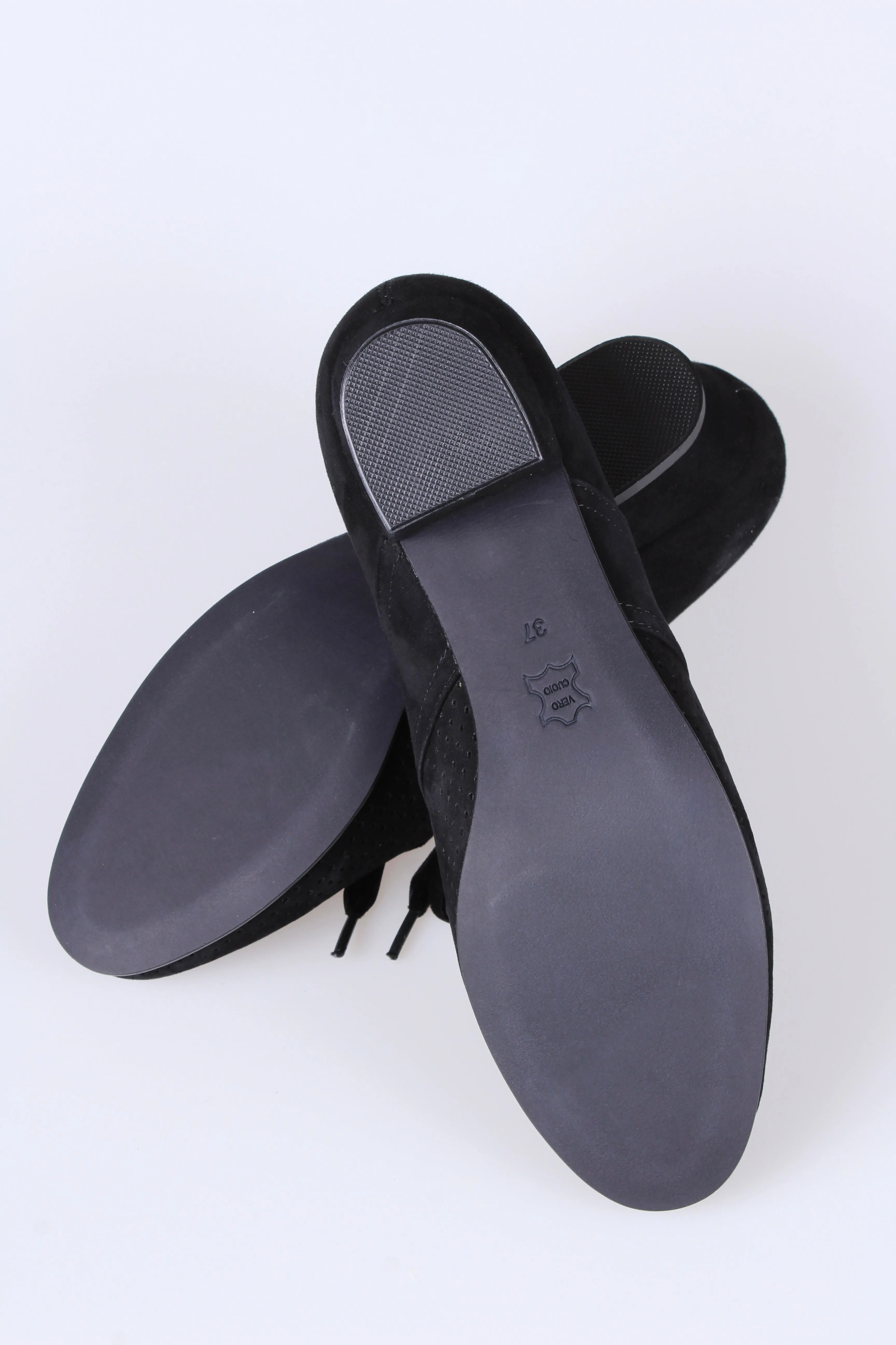 40s Derby shoes  - Low heel- black - Esther