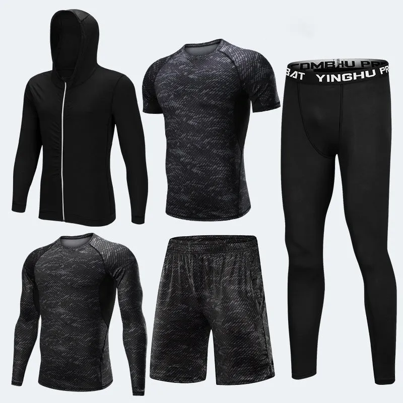 4pcs Men Gym Fitness Training Running Set