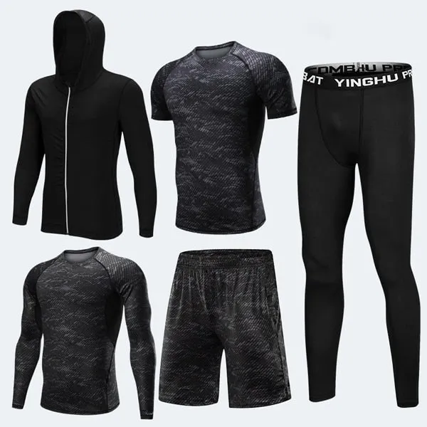 4pcs Men Gym Fitness Training Running Set