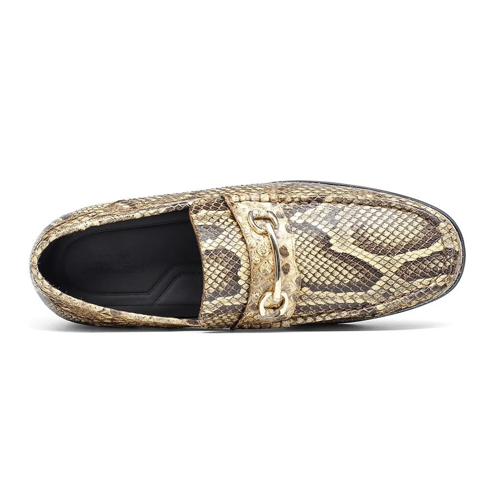 5 CM/1.95 Inches CMR CHAMARIPA Python Leather Men's Elevator Loafer Shoes