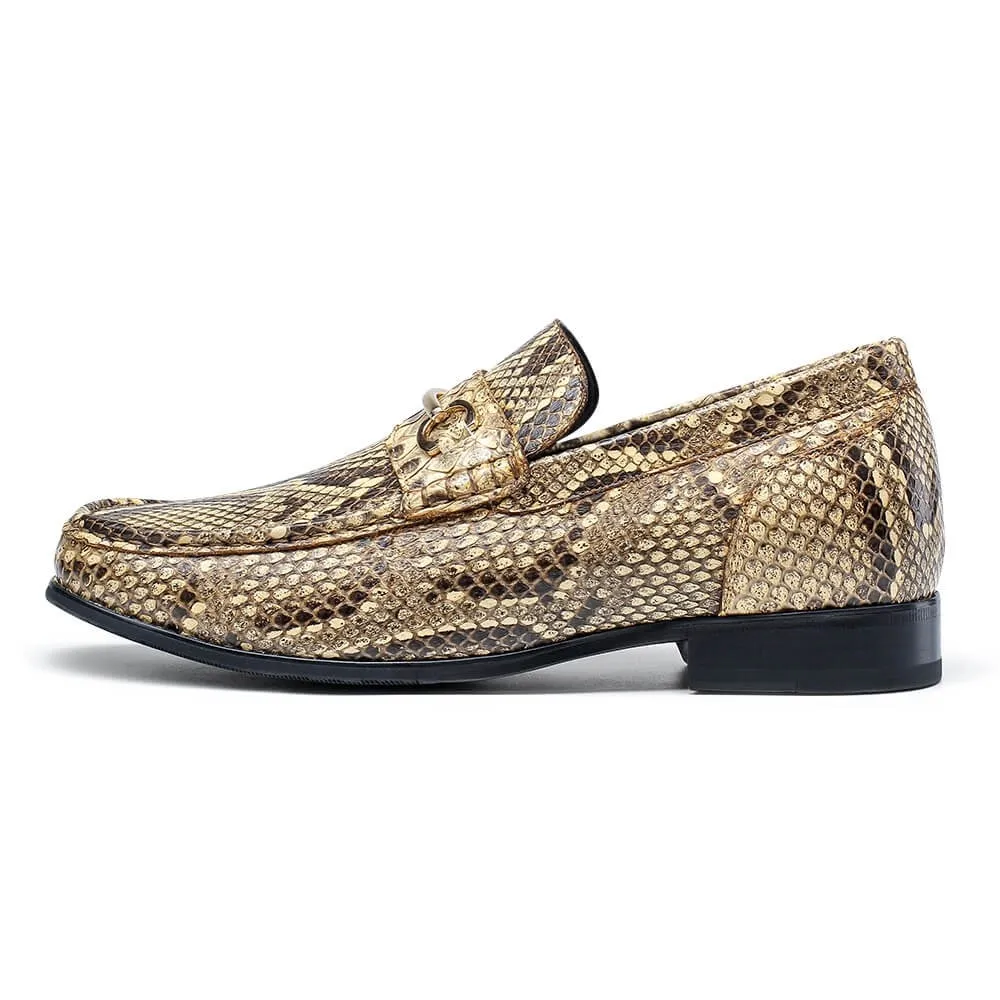 5 CM/1.95 Inches CMR CHAMARIPA Python Leather Men's Elevator Loafer Shoes