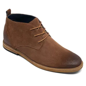 6 CM / 2.36 Inches - CMR CHAMARIPA Height Increasing Boots - Raised Heel Shoes - Brown Suede Leather Ankle Boots