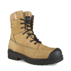 Acton Men's 8" Prolite Leather Safety Work Boots - Steel Toe, Breathable Mesh Lining, Puncture-Resistant, Flexible & Lightweight | Sizes 7-17