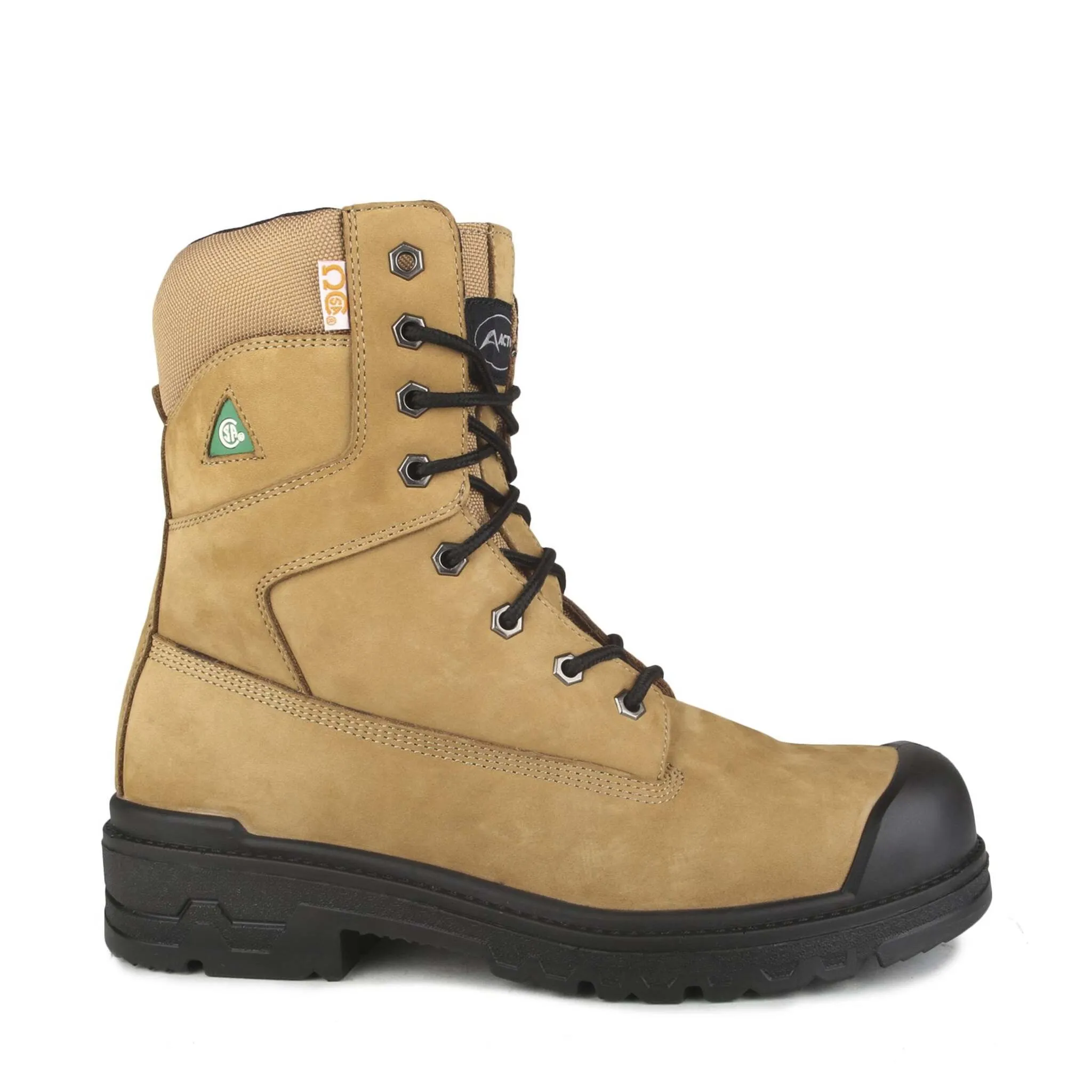 Acton Men's 8" Prolite Leather Safety Work Boots - Steel Toe, Breathable Mesh Lining, Puncture-Resistant, Flexible & Lightweight | Sizes 7-17