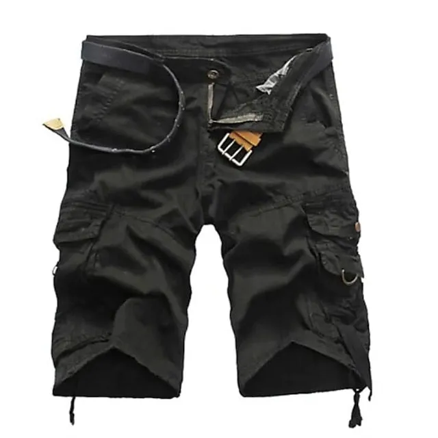 Adventure-Ready Men's Camo Cargo Shorts with Zipper Pocket
