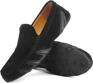 Aimery Mens Breathable Leather Casual Slip-On Loafers Summer Soft&Non-Slip Flats Driving Walking Shoes Fashion Penny Loafers