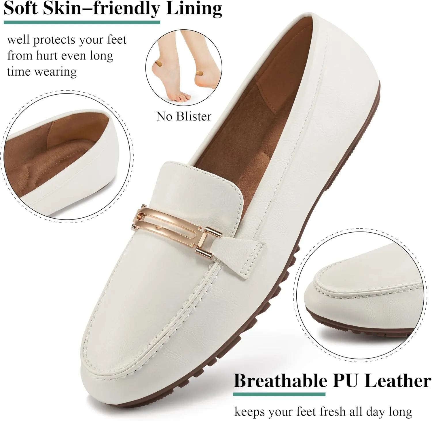 Alicegana Loafers for Women Business Casual Shoes - Comfortable Slip On Penny Loafers Work Dress Walking Flats