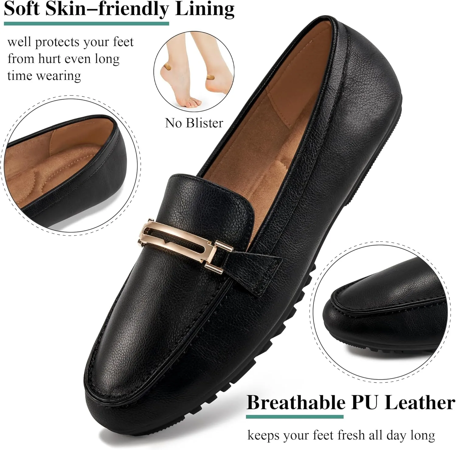 Alicegana Loafers for Women Business Casual Shoes - Comfortable Slip On Penny Loafers Work Dress Walking Flats