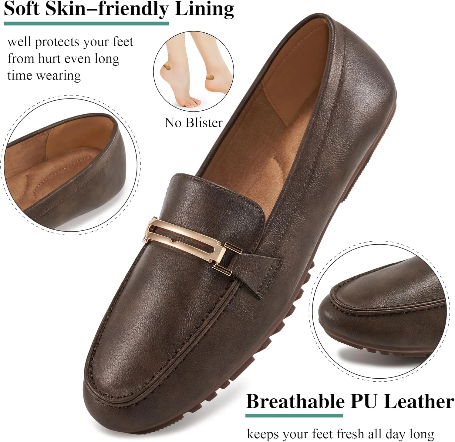 Alicegana Loafers for Women Business Casual Shoes - Comfortable Slip On Penny Loafers Work Dress Walking Flats