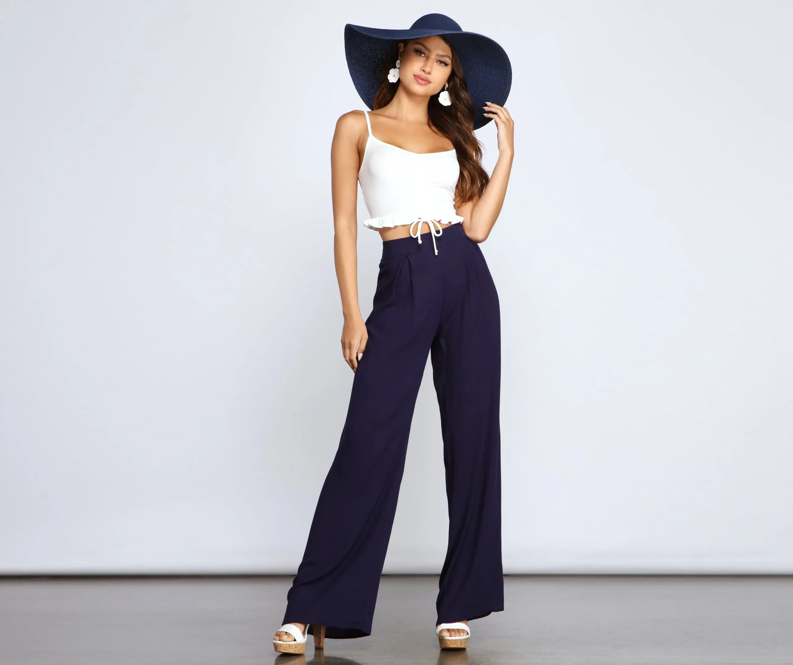 All The Deets Ruffled Crop Top