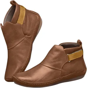 Ankle Boots for Women No Heel 2022 New Arch Support Boots Side Zipper Vintage Leather Damping Shoes Flat Booties
