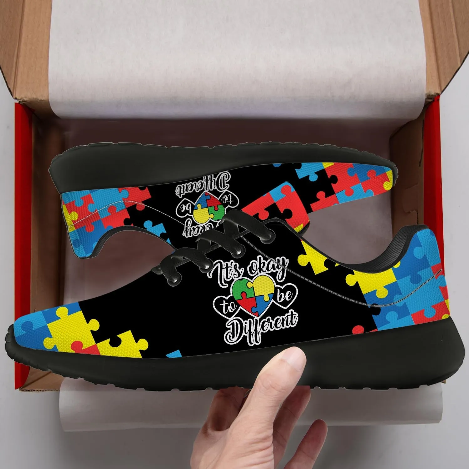 Autism Shoes for Women Men Running Shoes Lightweight Tennis Sneakers Gifts for Him Her