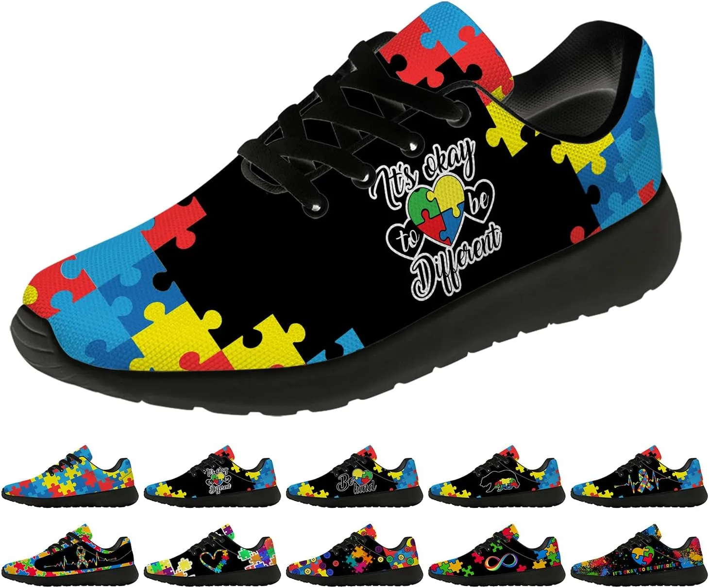 Autism Shoes for Women Men Running Shoes Lightweight Tennis Sneakers Gifts for Him Her