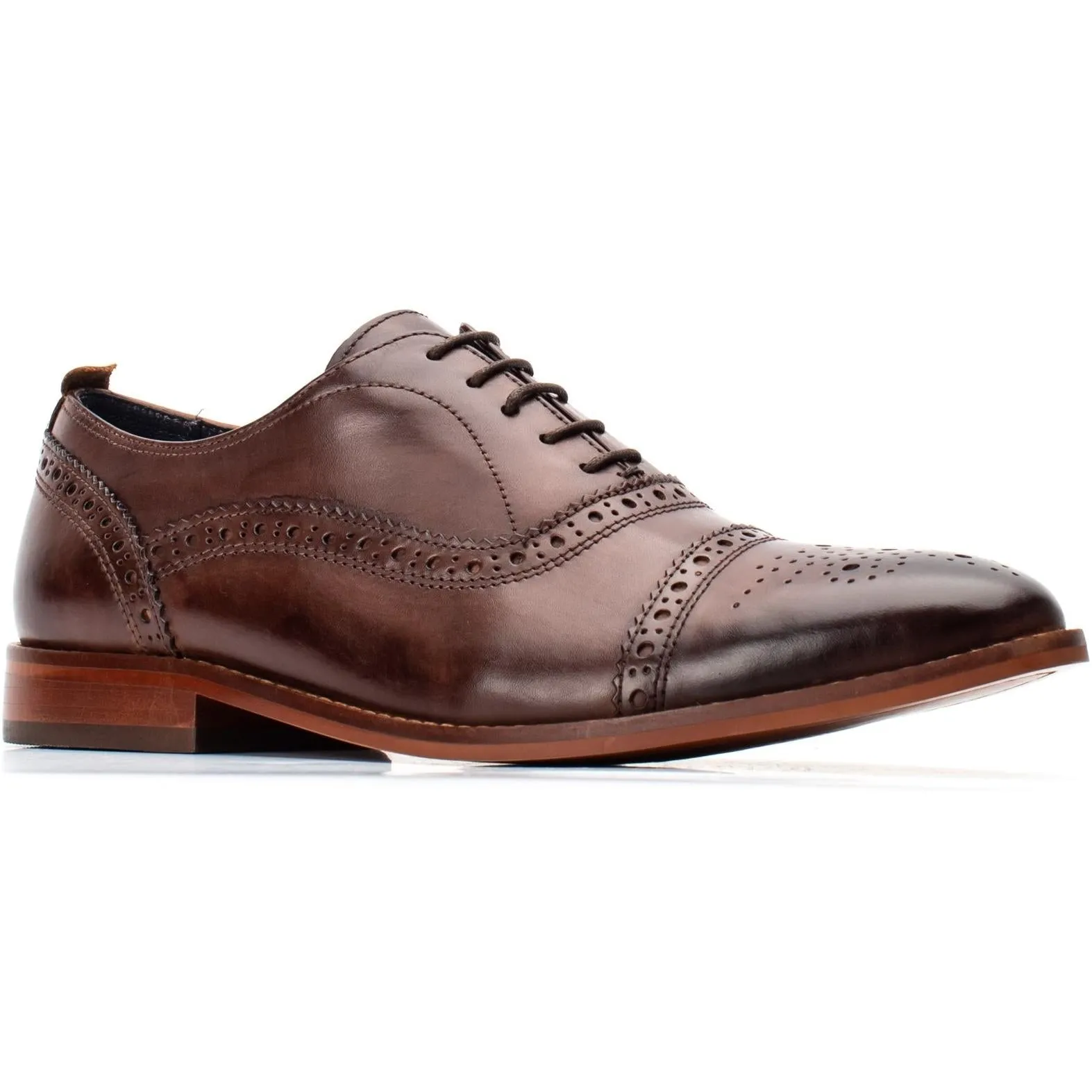 Base London Cast Washed Brogue Shoe