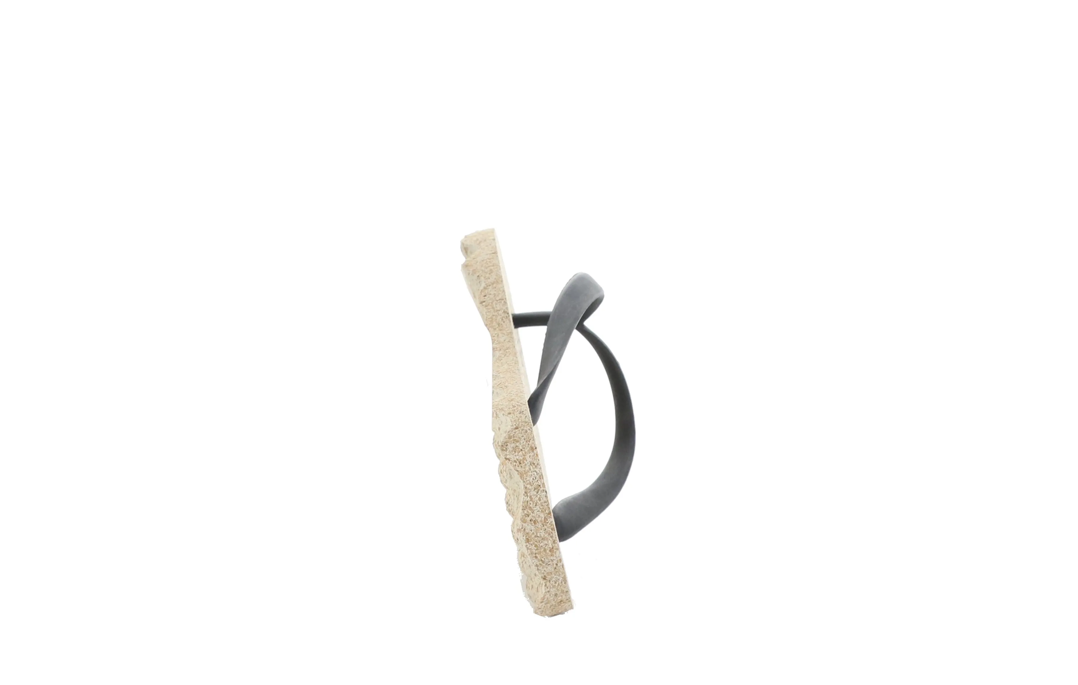 BASE_L Black Rubber Strap Beach Flip-Flops|BASE_L Tong de Plage in Noir
