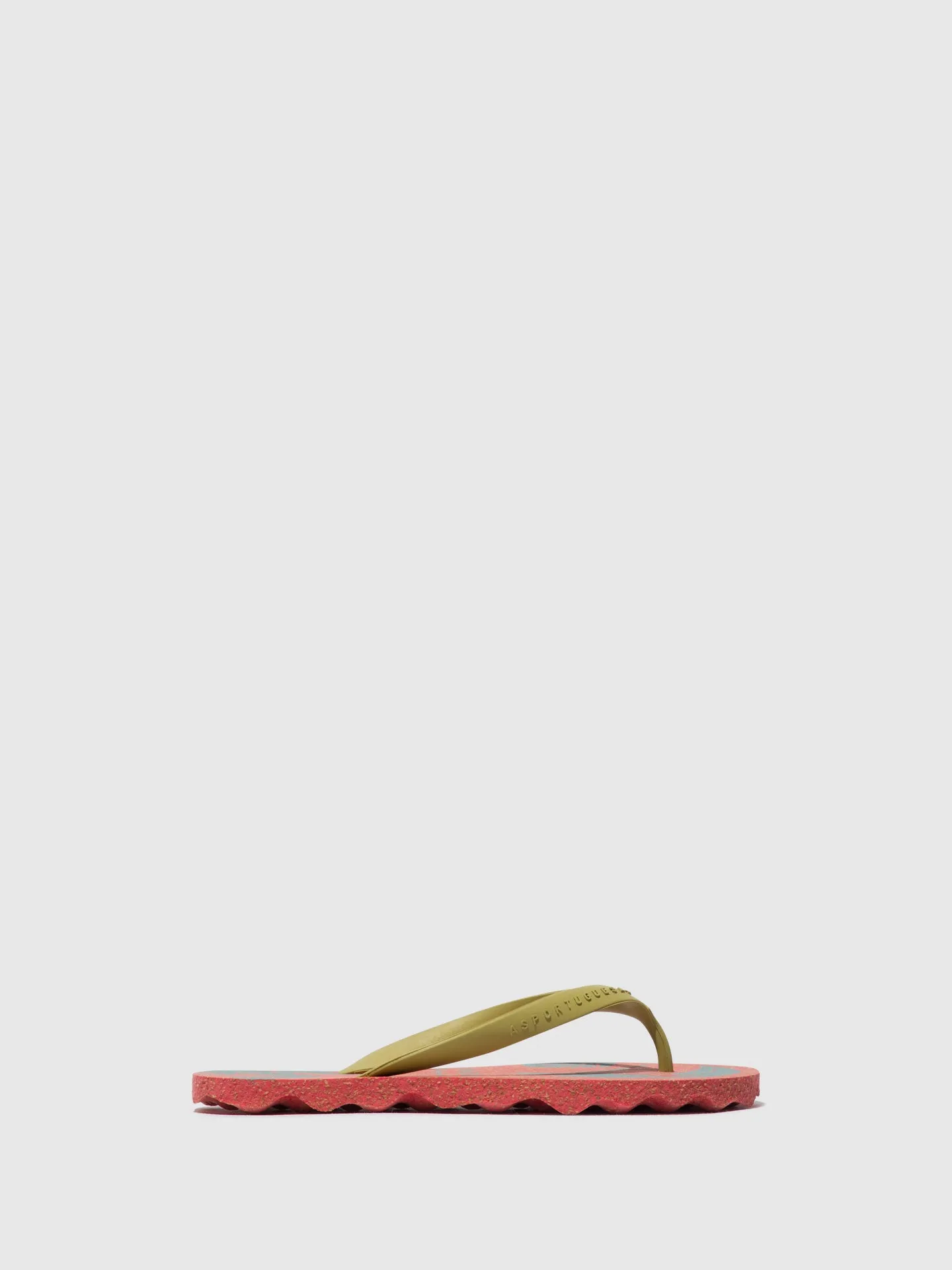 Beach Flip-Flops AMAZONIA Red & Mlt. Gold strap