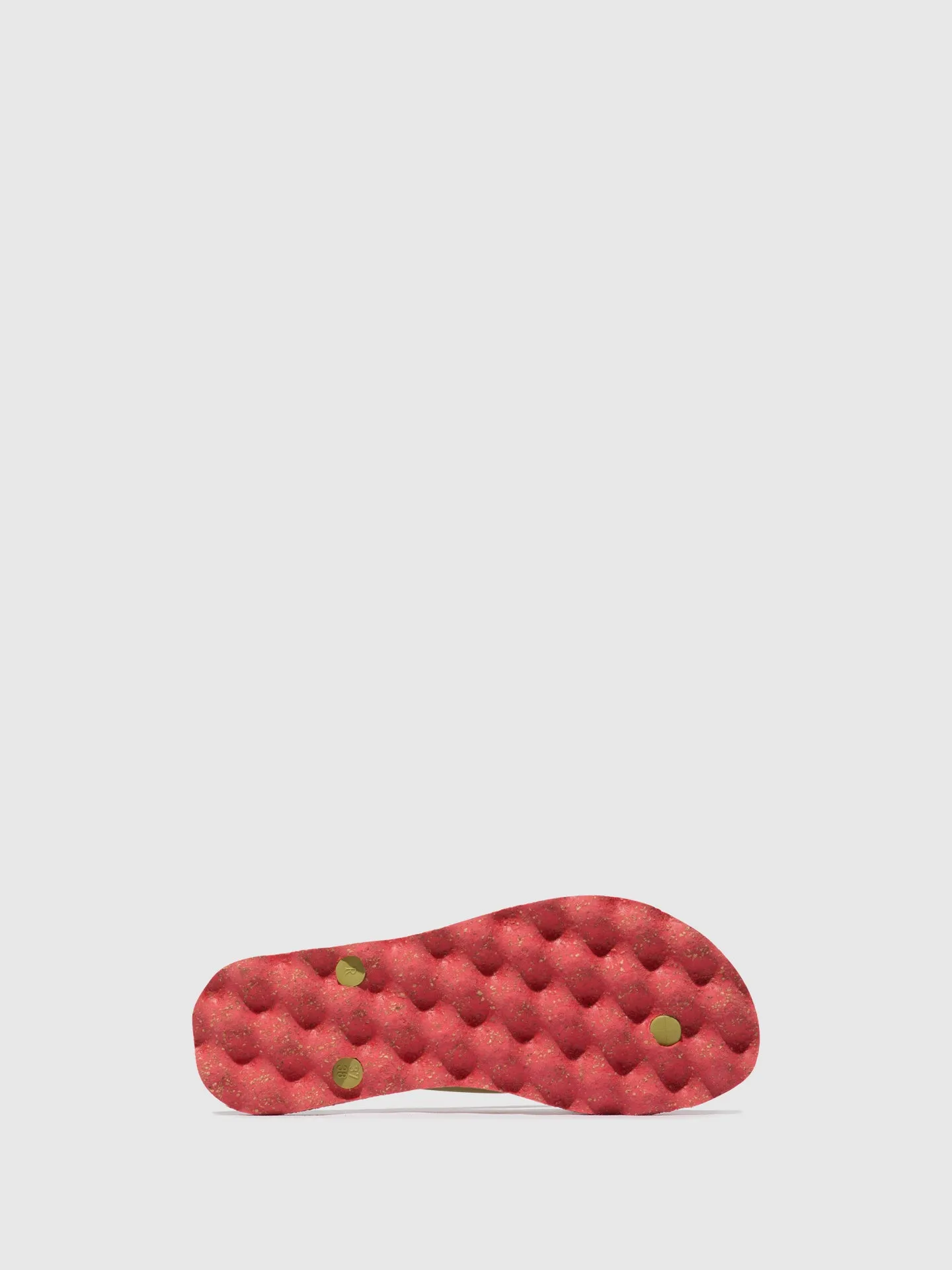Beach Flip-Flops AMAZONIA Red & Mlt. Gold strap