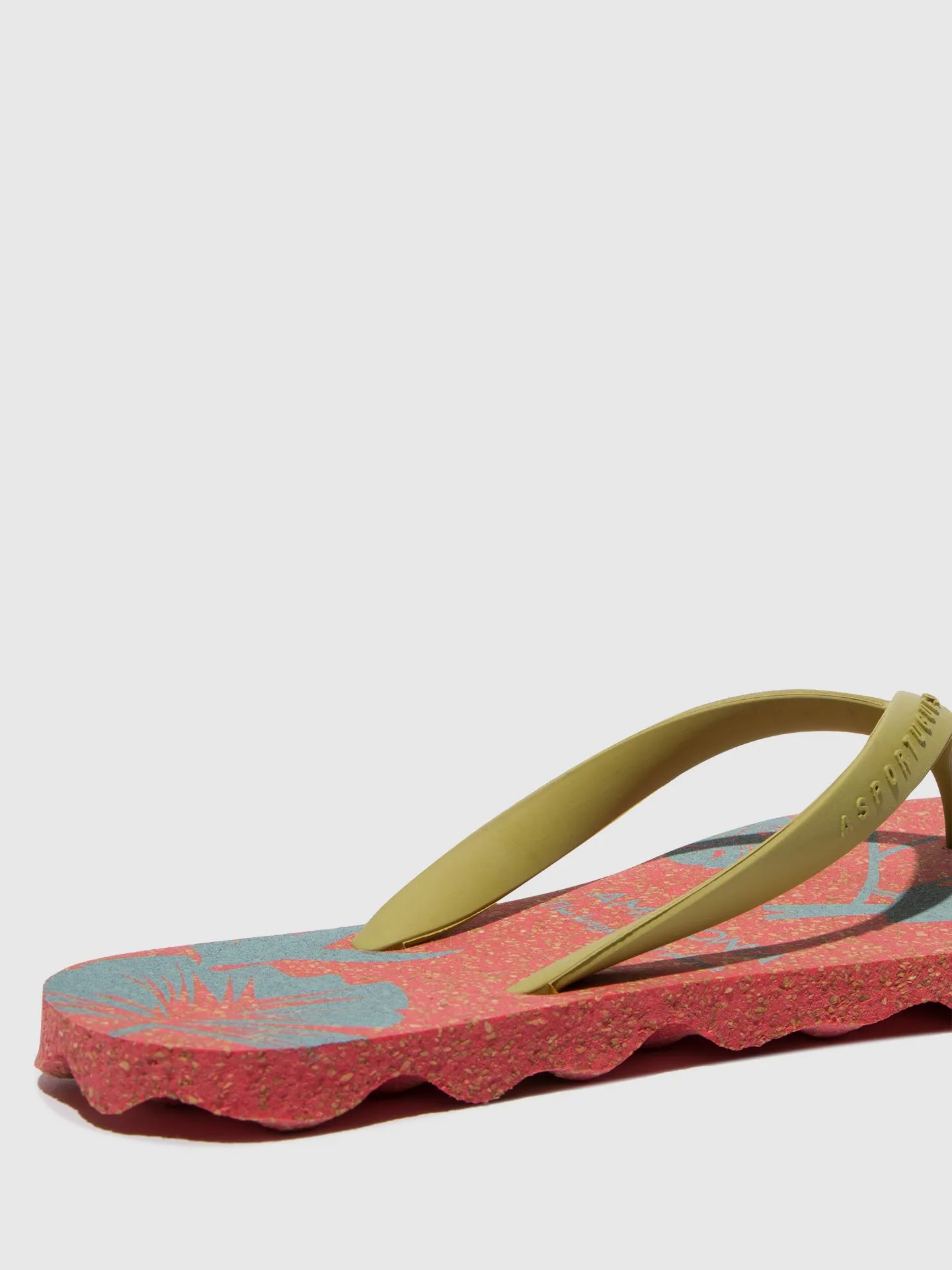 Beach Flip-Flops AMAZONIA Red & Mlt. Gold strap