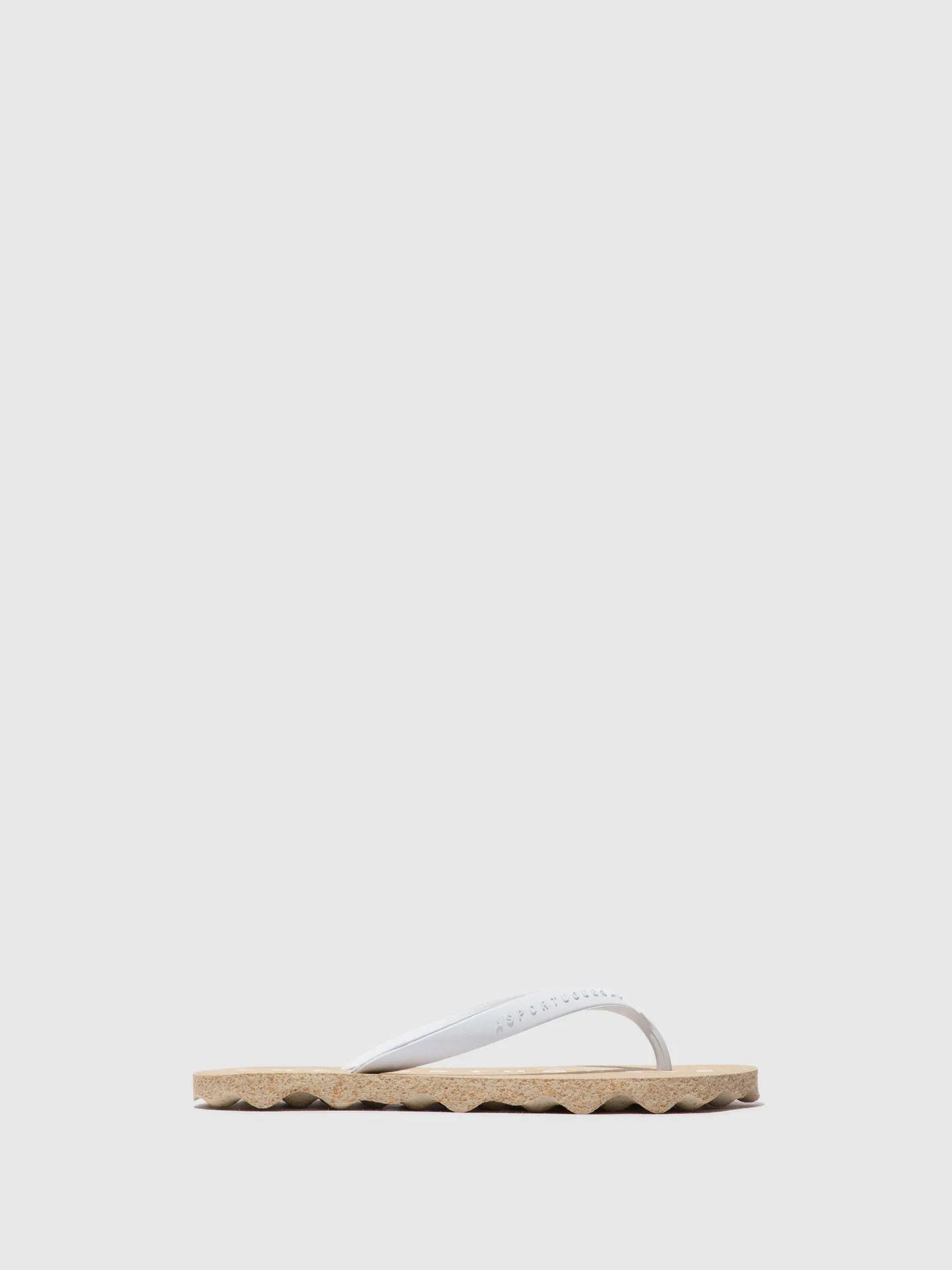 Beach Flip-Flops BASE Natural & White strap