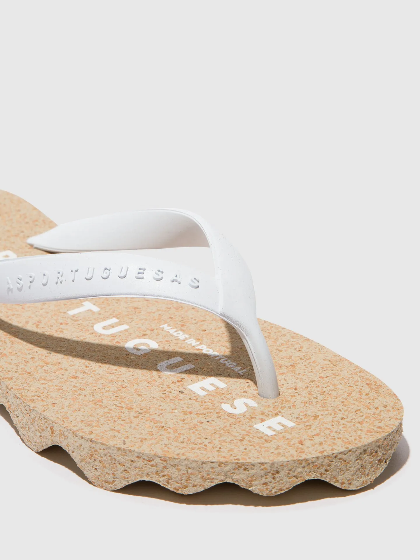 Beach Flip-Flops BASE Natural & White strap