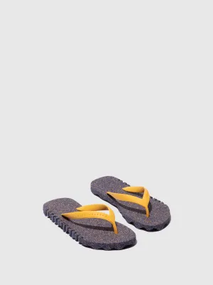 Beach Flip-Flops BUMPY Blue & yellow strap