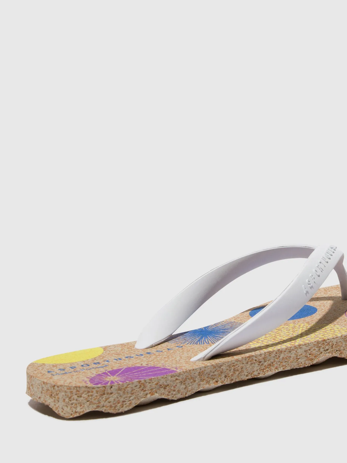 Beach Flip-Flops CORALS Natural & white strap