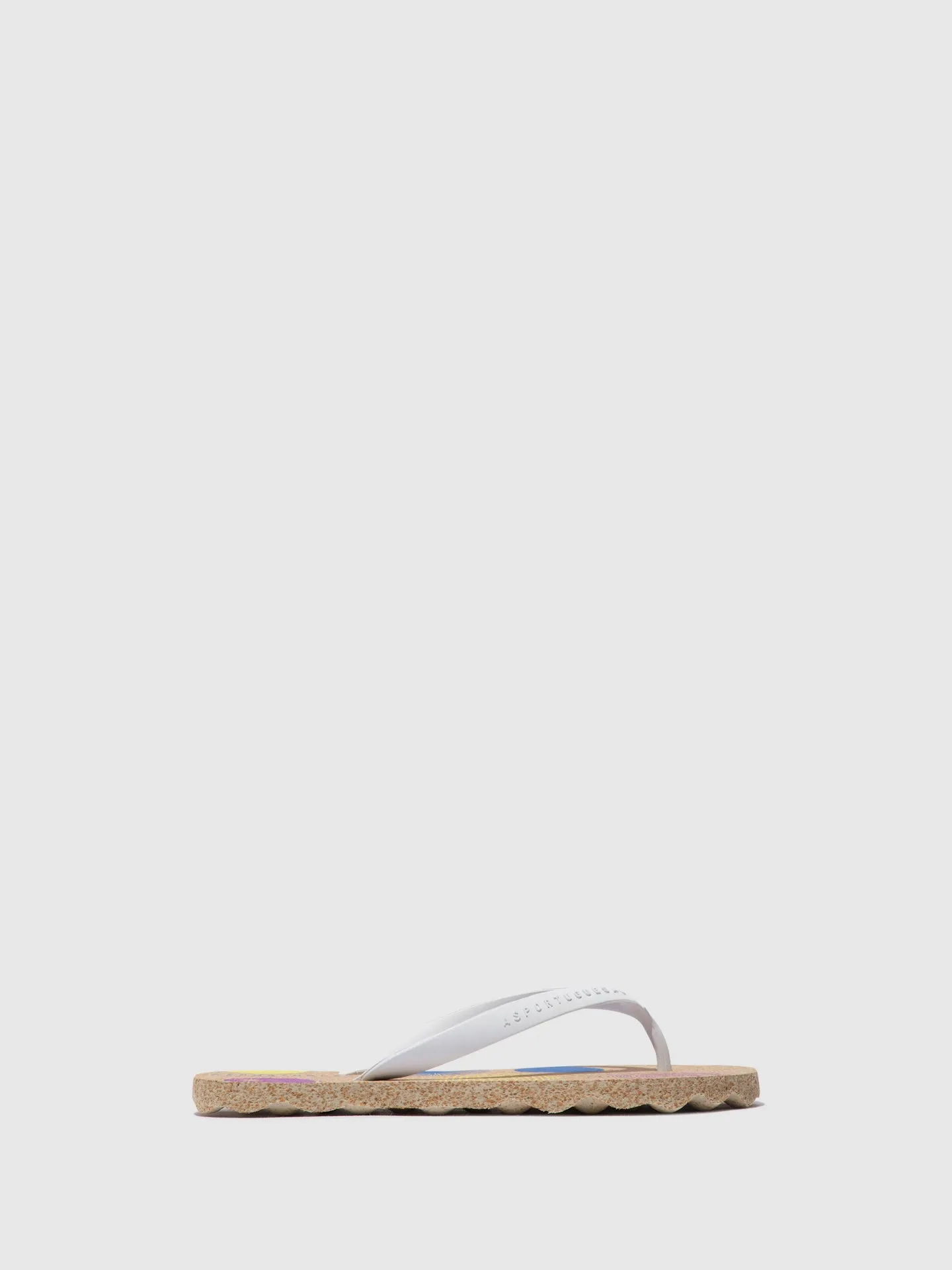 Beach Flip-Flops CORALS Natural & white strap