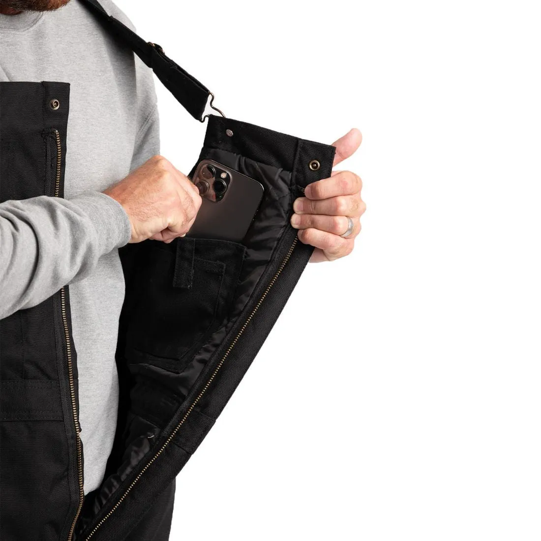 Berne Icecap Men's Insulated Work Bib Overall NB834 - Black