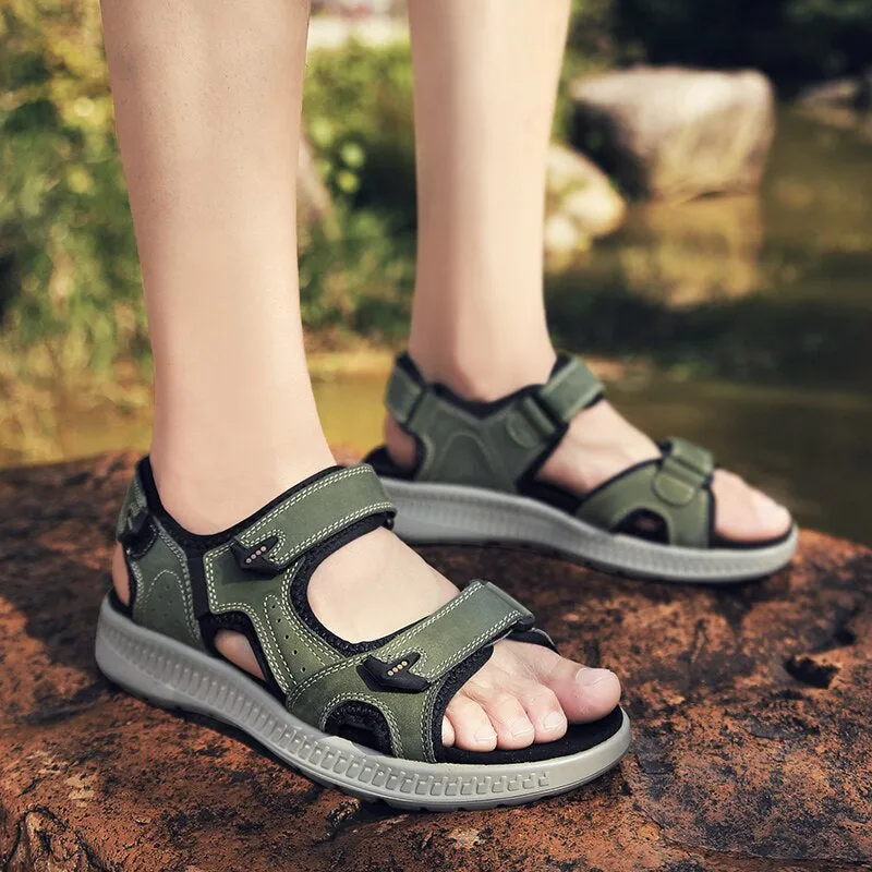 Big Size Summer Genuine Leather Men's Sandals