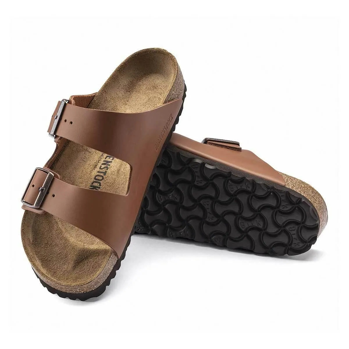 Birkenstock Arizona Natural Leather Sandals - Narrow - Ginger Brown