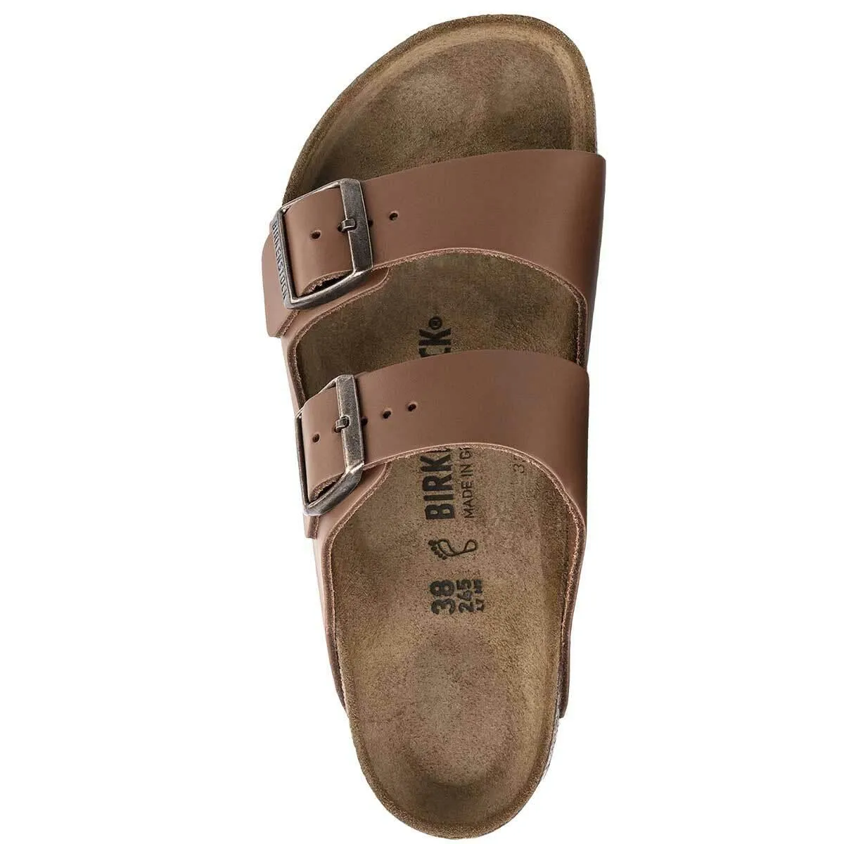Birkenstock Arizona Natural Leather Sandals - Narrow - Ginger Brown