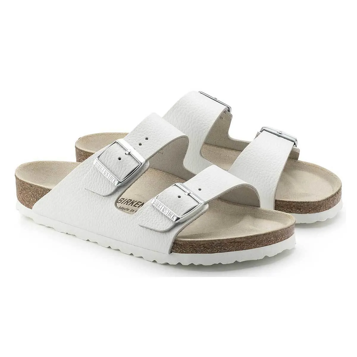 Birkenstock Arizona Natural Leather Sandals - Regular - White