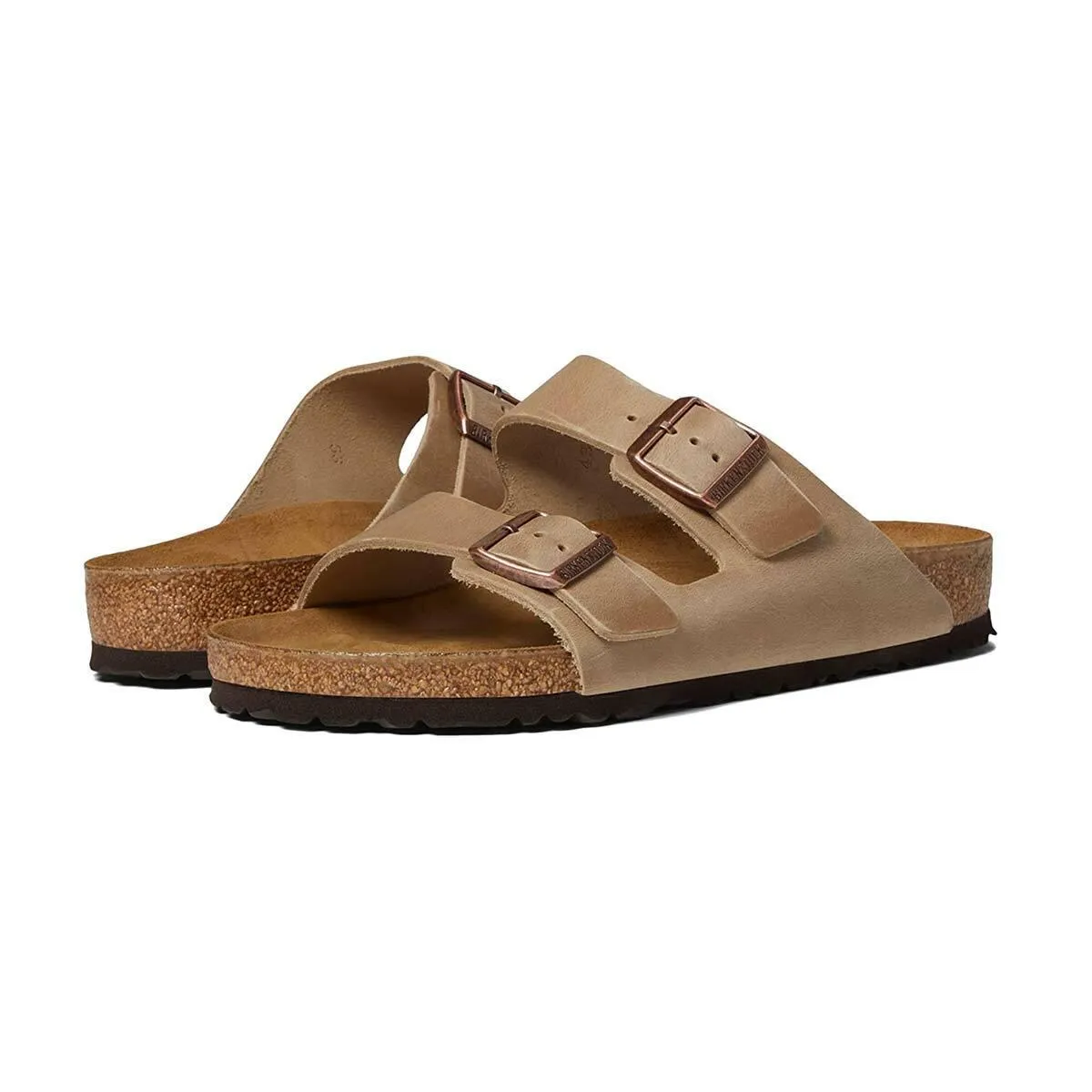 Birkenstock Arizona Oiled Leather Sandals - Narrow - Tobacco Brown