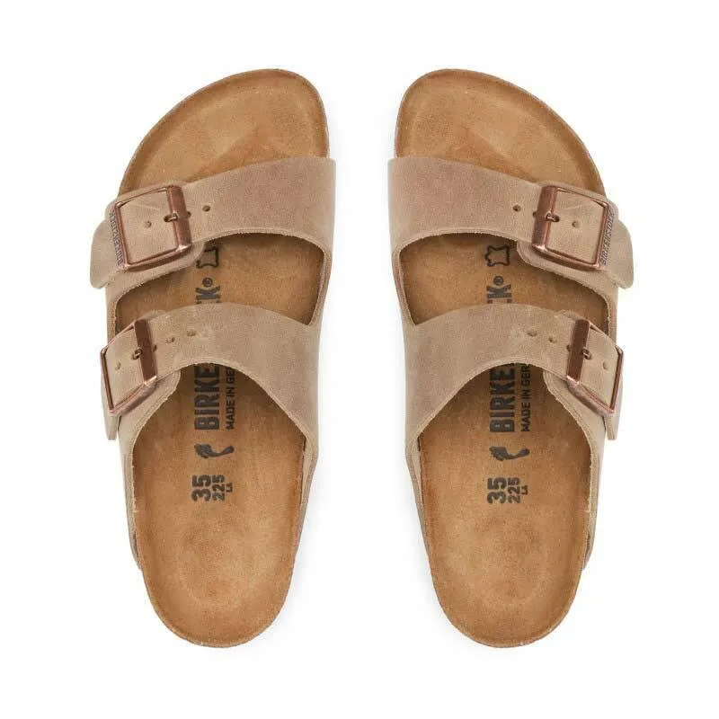 Birkenstock Arizona Oiled Leather Sandals - Narrow - Tobacco Brown