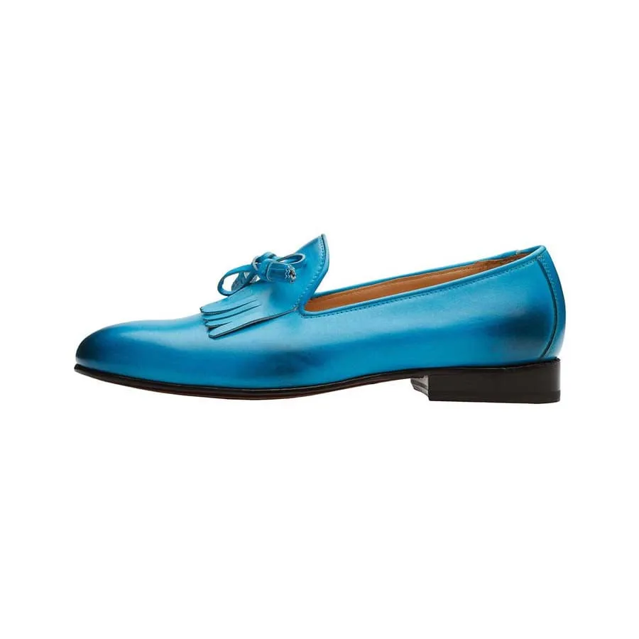 Blue Fringe Kiltie Tassel Loafers