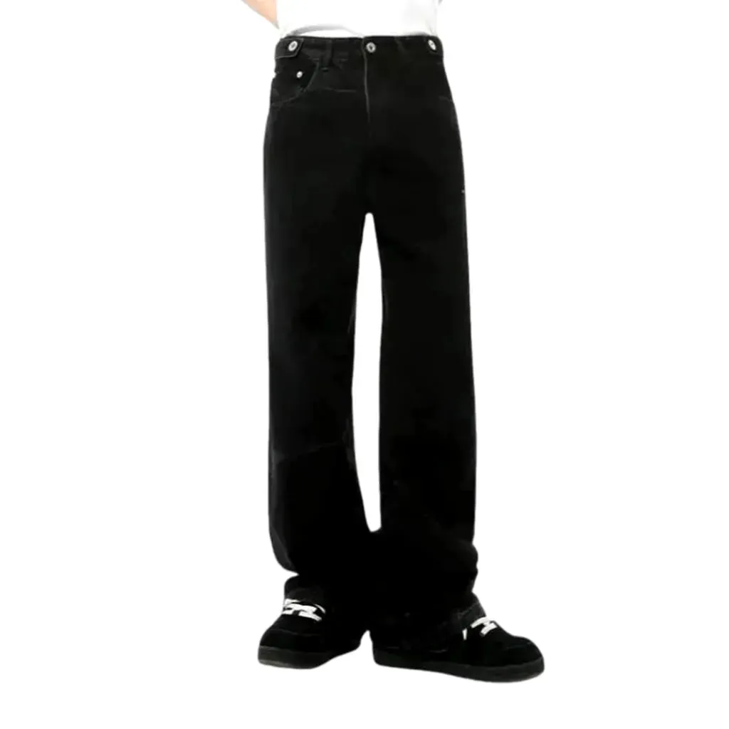 Boho style slouchy fit men's jeans