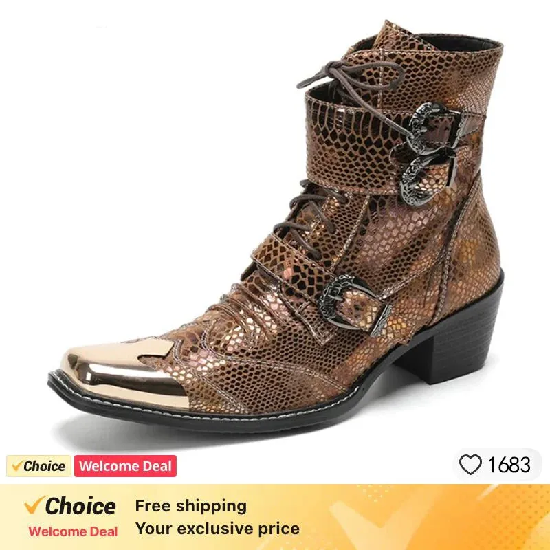 Boots Men Brand Wedding Dress Shoe Genuine Leather Party Wedding Luxury Casual Formal Fashion Shoes Men's Chelsea Boots
