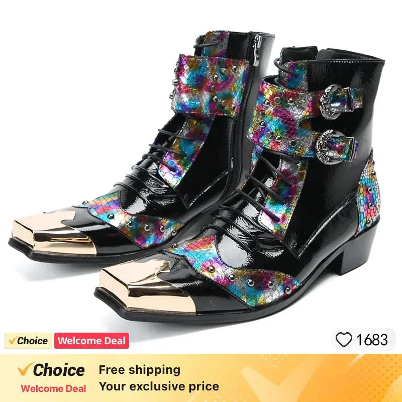 Boots Men Brand Wedding Dress Shoe Genuine Leather Party Wedding Luxury Casual Formal Fashion Shoes Men's Chelsea Boots