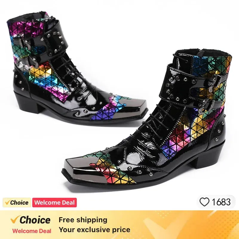 Boots Men Brand Wedding Dress Shoe Genuine Leather Party Wedding Luxury Casual Formal Fashion Shoes Men's Chelsea Boots