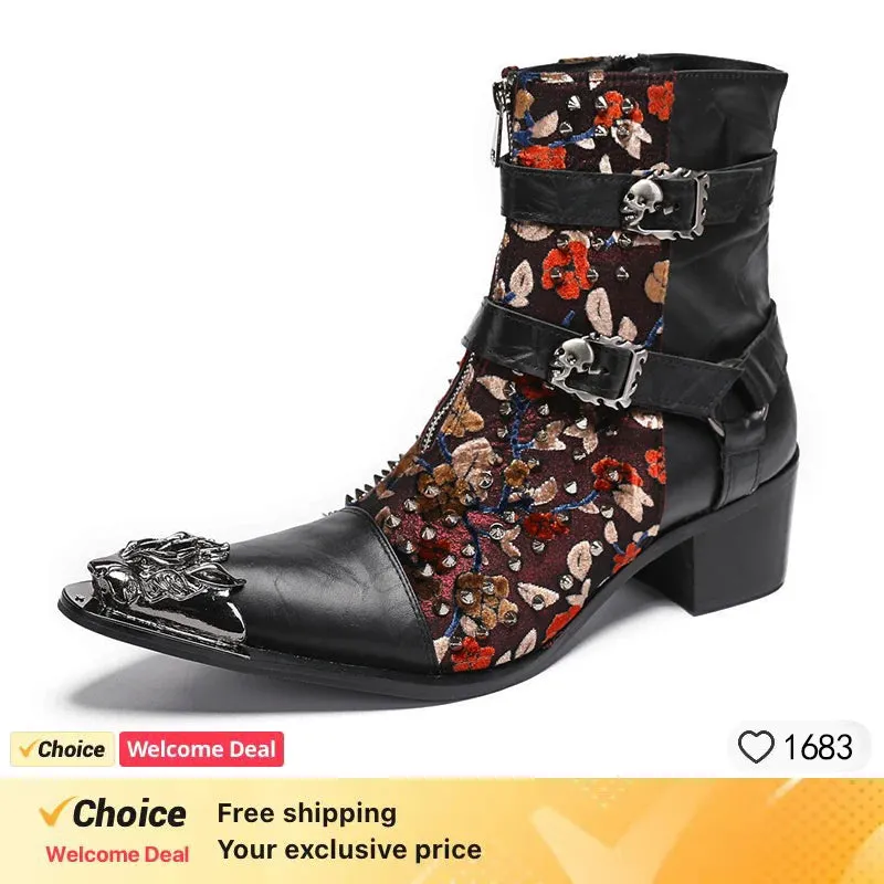 Boots Men Brand Wedding Dress Shoe Genuine Leather Party Wedding Luxury Casual Formal Fashion Shoes Men's Chelsea Boots