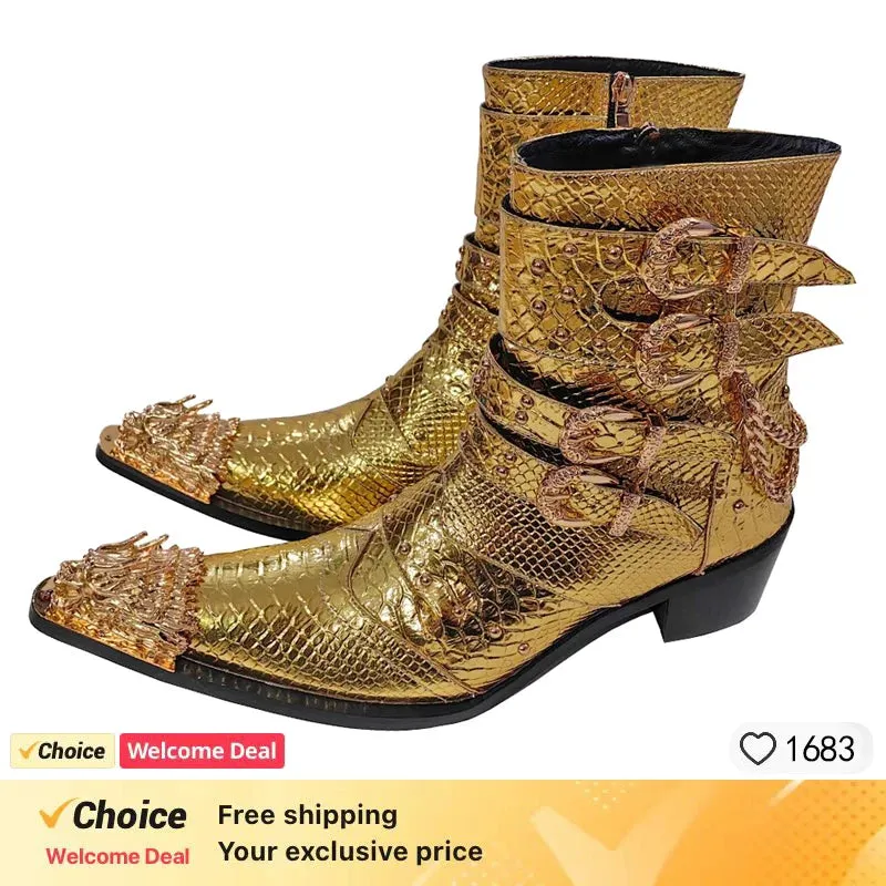 Boots Men Brand Wedding Dress Shoe Genuine Leather Party Wedding Luxury Casual Formal Fashion Shoes Men's Chelsea Boots