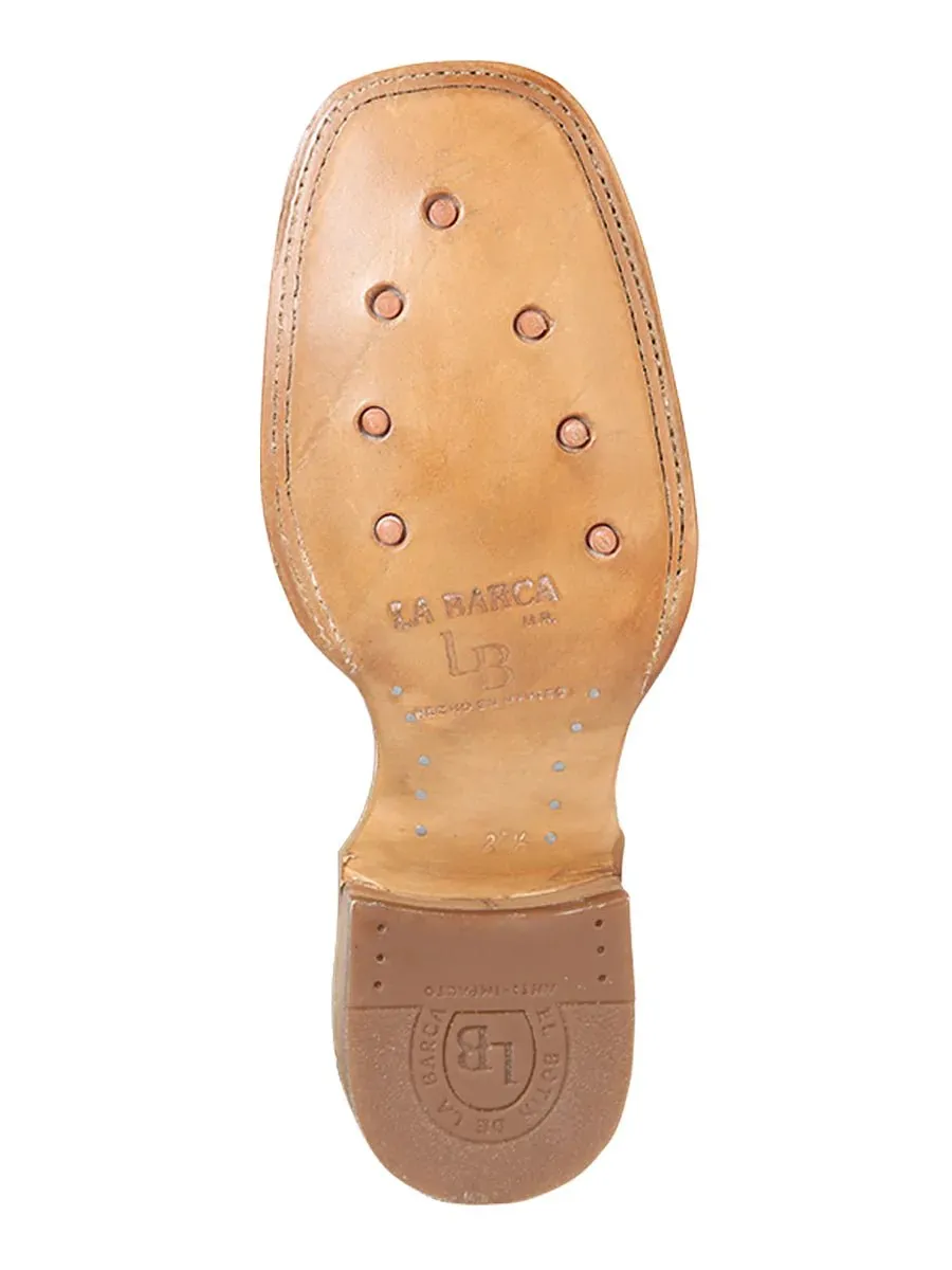 Botines Charros Rodeo Piel Genuina para Hombre 'La Barca' *COFFEE-126411*