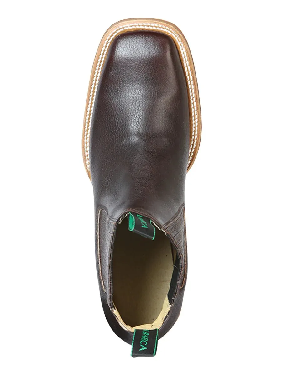 Botines Charros Rodeo Piel Genuina para Hombre 'La Barca' *COFFEE-126411*