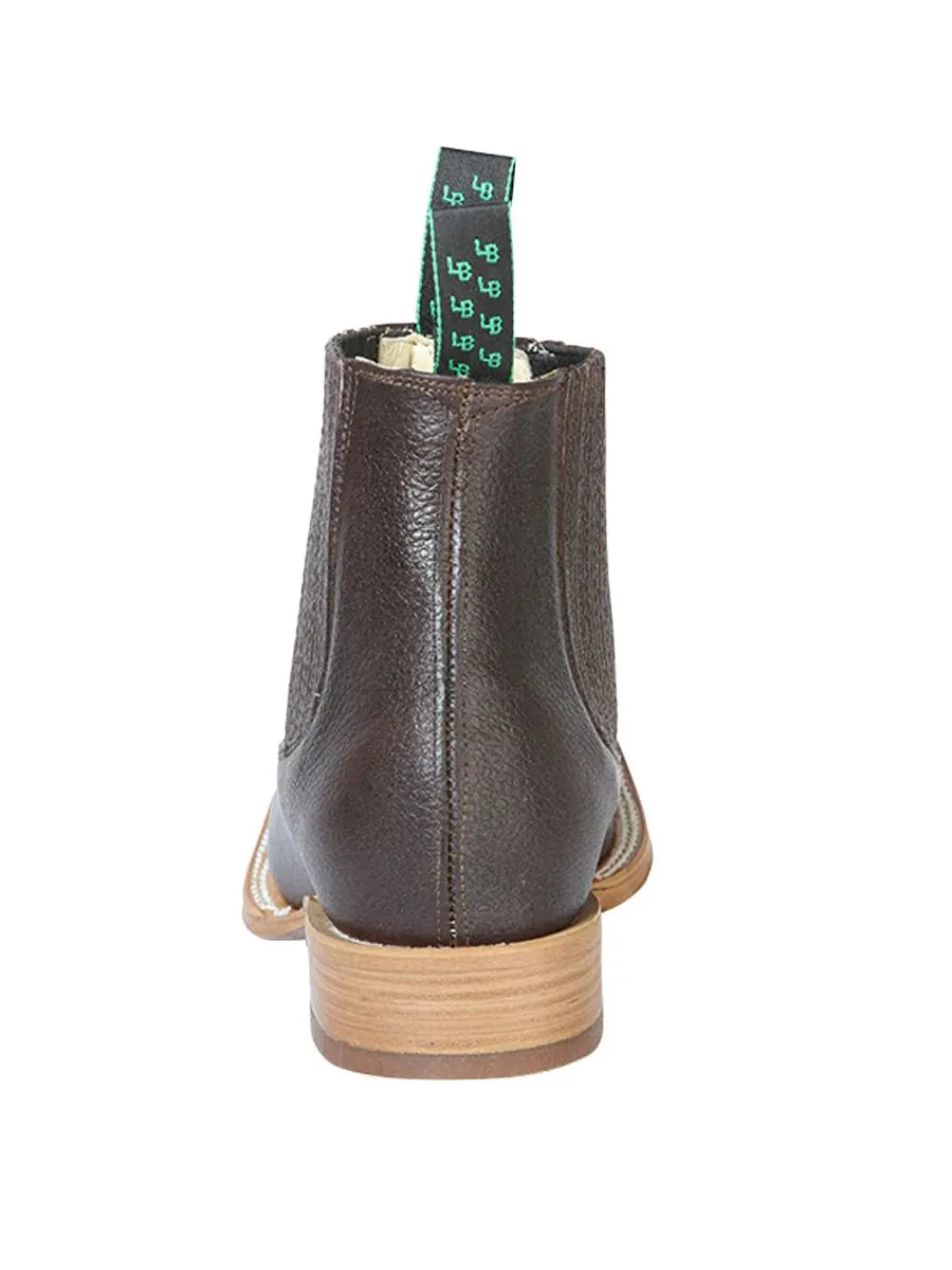 Botines Charros Rodeo Piel Genuina para Hombre 'La Barca' *COFFEE-126411*