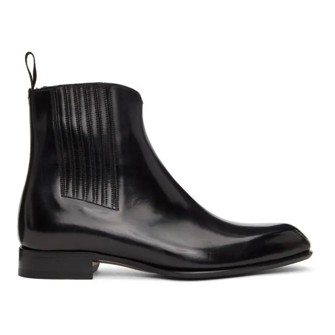 Brioni Black Side Gusset Chelsea Boots
