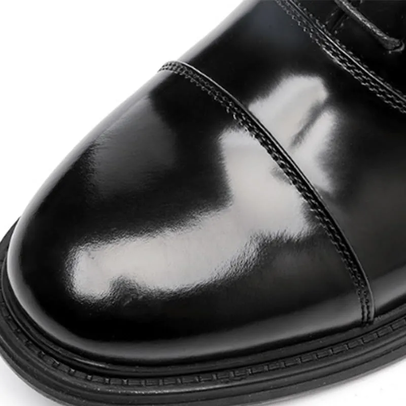 British Business Thick-Soled Oxfords Formal Leather Shoes Breathable Lining Non Slip Lace Up Dress Shoes Comfortable Insole Men's Walking Shoes